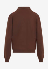 Argyle Knit Cashmere Polo Sweater