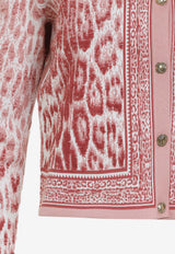 Jaguar Print Knit Cardigan