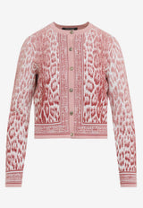 Jaguar Print Knit Cardigan