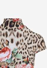 Jaguar Roses Print Mini Dress