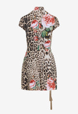 Jaguar Roses Print Mini Dress
