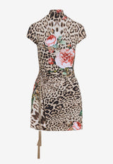 Jaguar Roses Print Mini Dress