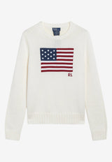 Polo Ralph Lauren Intarsia Knit USA Flag Sweater Cream 211896939002CO/T_POLOR-CR