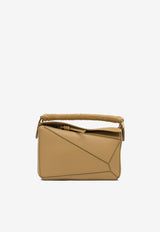 Loewe Small Puzzle Shoulder Bag in Grained Leather Beige A510S21XAESAHARA_80462