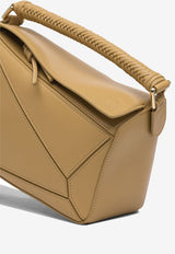 Loewe Small Puzzle Shoulder Bag in Grained Leather Beige A510S21XAESAHARA_80462