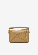 Loewe Small Puzzle Shoulder Bag in Grained Leather Beige A510S21XAESAHARA_80462