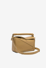 Loewe Small Puzzle Shoulder Bag in Grained Leather Beige A510S21XAESAHARA_80462