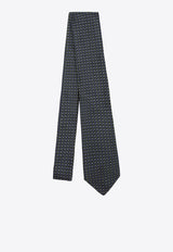 Ferragamo Pegasus Print Silk Tie Green 0789280SI/S_FERRA-FV