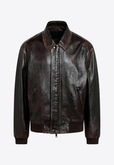 Prada Vintage Nappa Leather Bomber Jacket Brown UPW622OOO16IL/T_PRADA-F0003