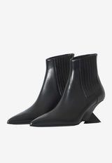 The Attico Cheope 65 Smooth Leather Wedge Boots Black 261WSH00921-019AA-100