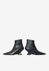 The Attico Cheope 65 Smooth Leather Wedge Boots Black 261WSH00921-019AA-100