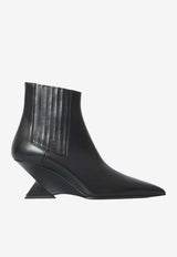 The Attico Cheope 65 Smooth Leather Wedge Boots Black 261WSH00921-019AA-100