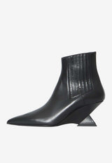The Attico Cheope 65 Smooth Leather Wedge Boots Black 261WSH00921-019AA-100