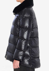 Herno Fur-Collar Puffer Jacket Black PI002140D-12017Z-9300