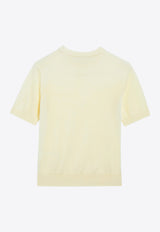 Loewe Anagram Wool Knit T-shirt Yellow S359Y55K80WO/T_LOEW-9535
