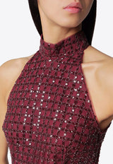 ROTATE High-Neck Beaded Maxi Dress Burgundy 1162922734BCR1487/T_ROTAT-2734