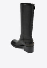 Chloé Dakota 60 Knee-High Biker Boots Black CHC25A12ESY/T_CHLOE-001