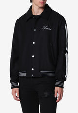 Amiri Varsity Bones Wool Bomber Jacket Black AMOUVY1007WE/T_AMIRI-099