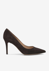 Gianvito Rossi Gianvito 85 Suede Pumps Dark Brown G2458085RICCAMMOKA_95a41e61-1752-4772-91d5-a0bf87741edc