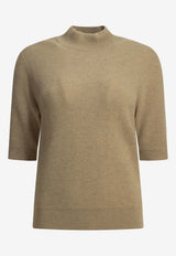 Brunello Cucinelli Mock-Neck Cashmere Knit Top Beige M12250014C059_dcf4f422-8b03-4461-80ba-ae043a1d81d1