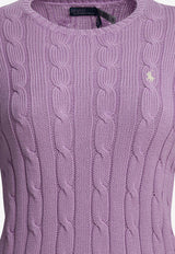 Polo Ralph Lauren Cable Knit Logo Sweater Purple 211971869505BRIGHT ASTER_aa9fb4b1-ad71-4648-b8dc-f4da7c8f66b8