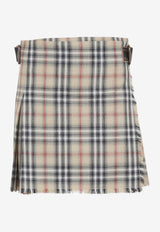 Check Wool Mini Skirt
