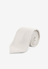 Kiton Ciro Paone Silk Logo-Tagged Tie White UCRVKRC07L6201_Red_42176747