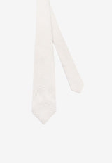 Kiton Ciro Paone Silk Logo-Tagged Tie White UCRVKRC07L6201_Red_42176747