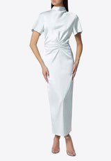 ROTATE Ruched Midi Dress White 1162141326BCR1230/T_ROTAT-1326