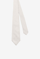 Kiton Ciro Paone Silk Logo Tie White UCRVKRC07L6001_Red_42176759