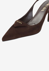 80 Suede Leather Slingback Pumps