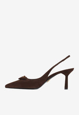 80 Suede Leather Slingback Pumps