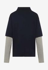 Long-Sleeved Layered Polo T-shirt