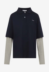 Long-Sleeved Layered Polo T-shirt