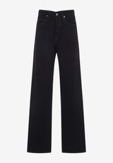 V-waist Straight Jeans