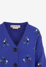 Embroidered Floral Wool Cardigan