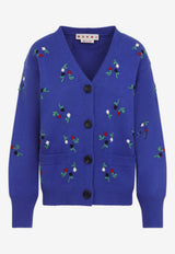 Embroidered Floral Wool Cardigan