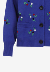 Embroidered Floral Wool Cardigan
