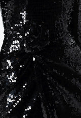 ROTATE Sequined Rosette Mini Dress Black 116141100BCR1351/T_ROTAT-100