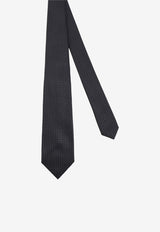 Kiton Ciro Paone Jacquard Silk Tie Black UCRVKRC07L6010_Red_42176834