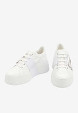 Roger Vivier Viv' Skate Leather Platform Sneakers White RVW73726150-LXQ-B001