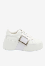 Roger Vivier Viv' Skate Leather Platform Sneakers White RVW73726150-LXQ-B001