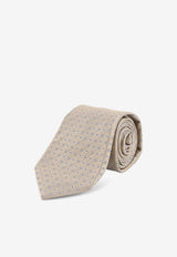 Kiton Ciro Paone Patterned Jacquard Silk Tie Beige UCRVKRC08L3608_Red_42176836
