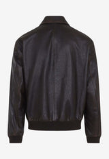 Vintage Leather Bomber Jacket
