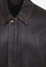 Vintage Leather Bomber Jacket