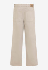 Logo Patch Straight-Leg Jeans