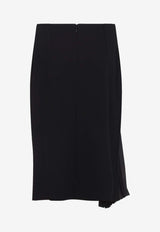Asymmetric Fluid Crepe Midi Skirt