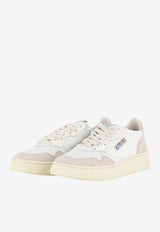 Autry Medalist Leather and Suede Sneakers White AULW-LS-37