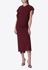 Victoria Beckham Victoria Midi Cady Dress Burgundy 1326WDR007380BVI/T_VIBEC-CR
