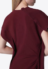Victoria Beckham Victoria Midi Cady Dress Burgundy 1326WDR007380BVI/T_VIBEC-CR